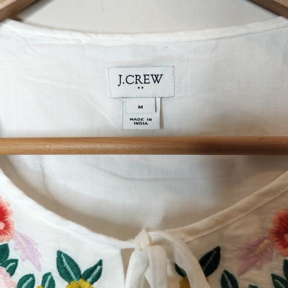 J. Crew Floral Embroidered Top Sleeveless Linen Cotton - Picture 8 of 9
